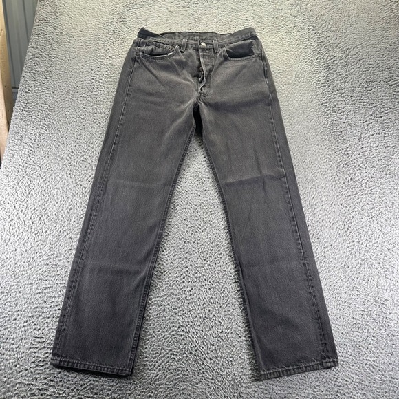 Vintage Levis 501 Jeans Mens 32x30 Gray Dark Wash Cotton Straight Fit Made USA - Picture 1 of 11